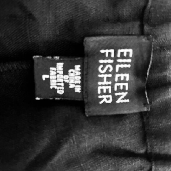 EILEEN FISHER Women's L 100% Irish Linen Wide-Leg High-Rise Cropped Pants - Picture 14 of 16